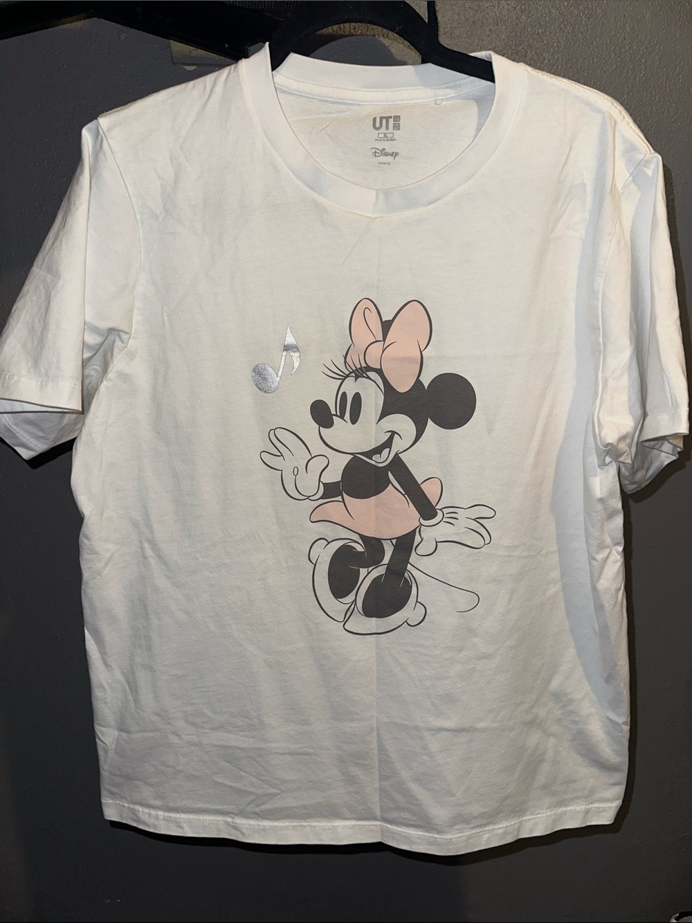 Disney UT women Minnie Mouse Tee - White with Pink Accents